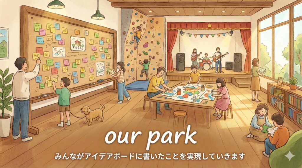 アイディアボードに書いたことを our park が実現していきます