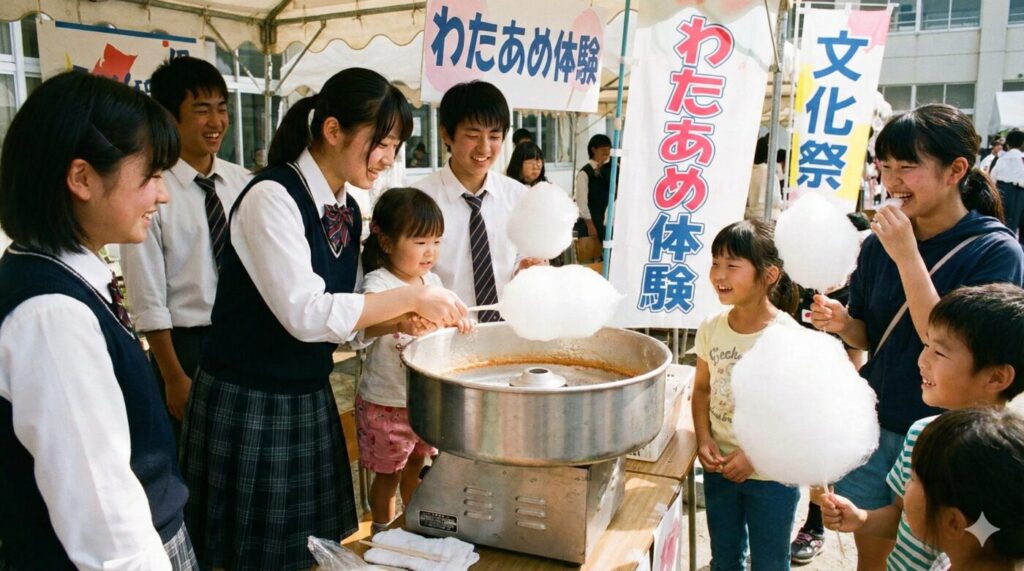 業務用綿あめ機で綿あめ